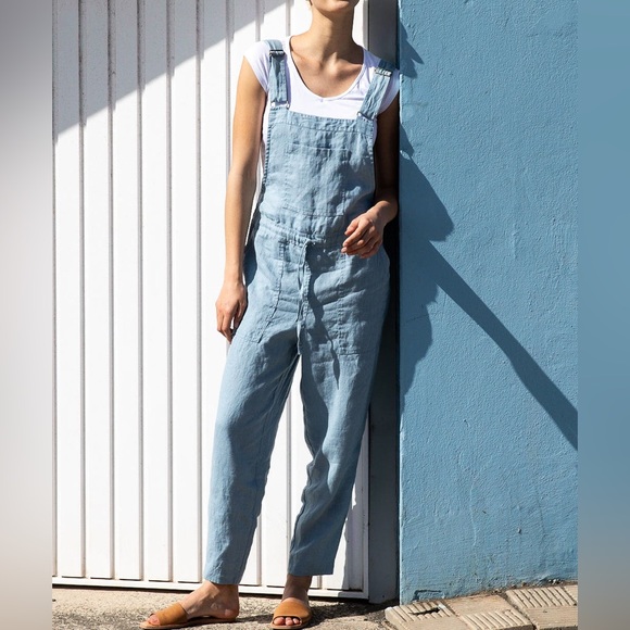 NotPerfectLinen Everest overalls in cornflower blue - Picture 4 of 4